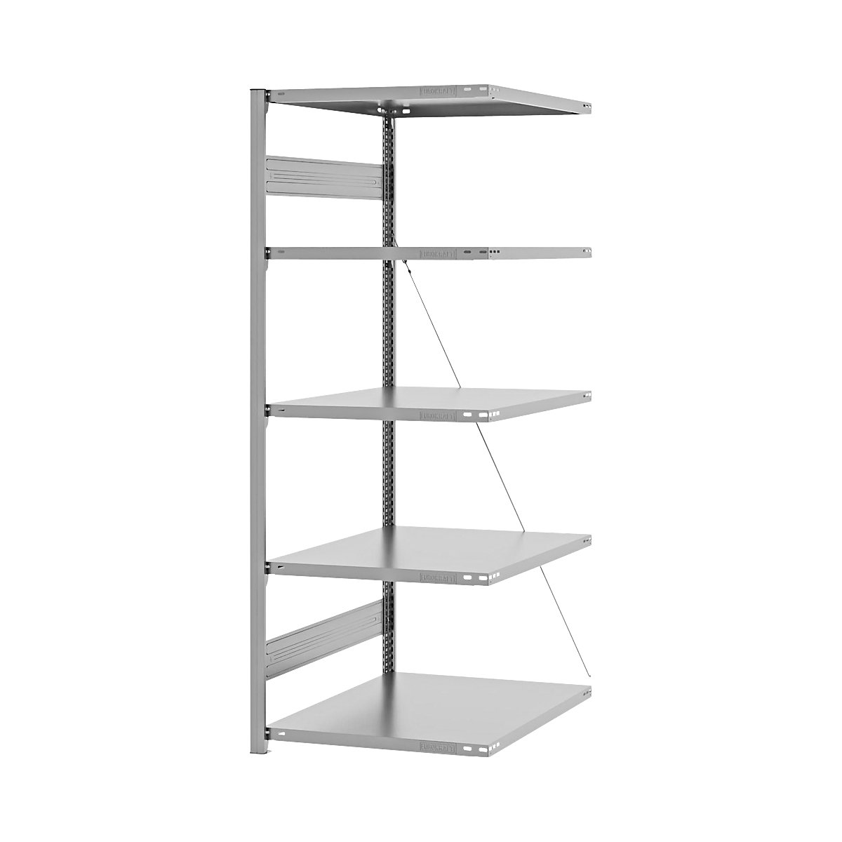 Boltless storage shelving unit, zinc plated, medium duty - eurokraft pro
