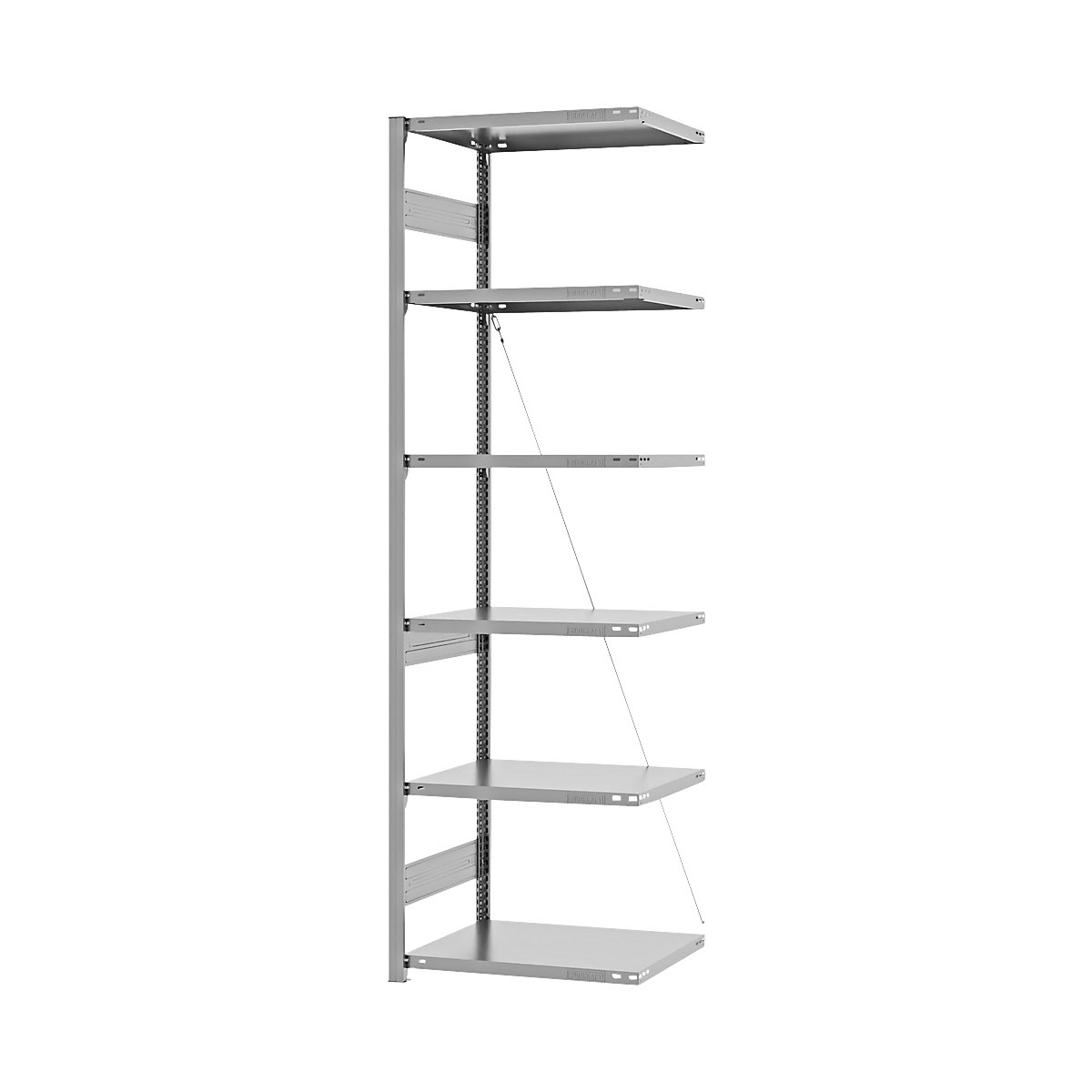 Boltless storage shelving unit, zinc plated, medium duty - eurokraft pro