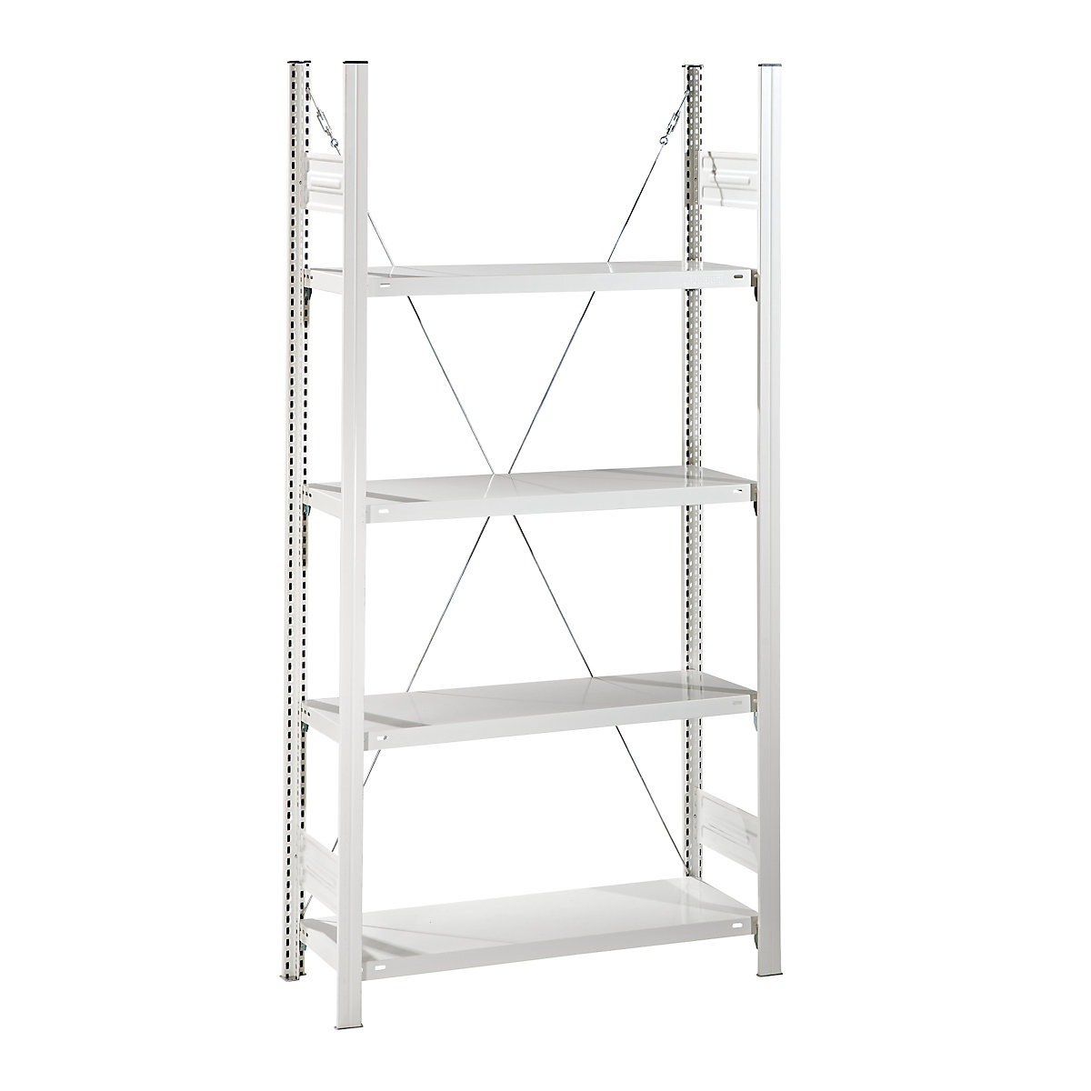 Hygienic boltless shelving unit – eurokraft pro, shelf unit height 2000 mm, 4 shelves, WxD 1025 x 385 mm, standard shelf unit-1