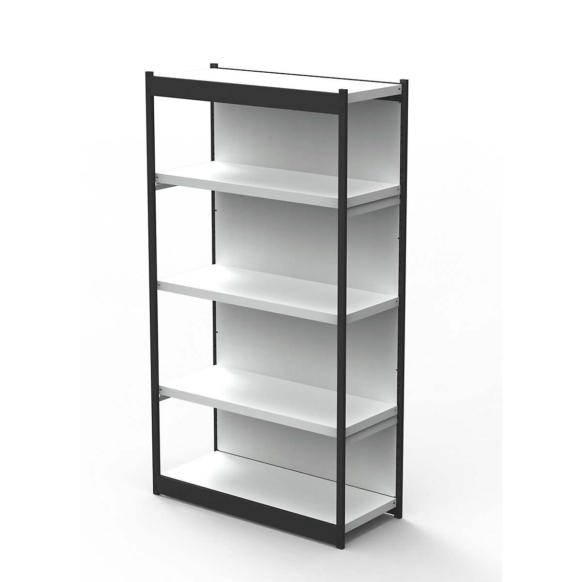 Office shelf system, with rear wall, shelf unit height 1900 mm, basic shelf unit, width x depth 750x300 mm-6