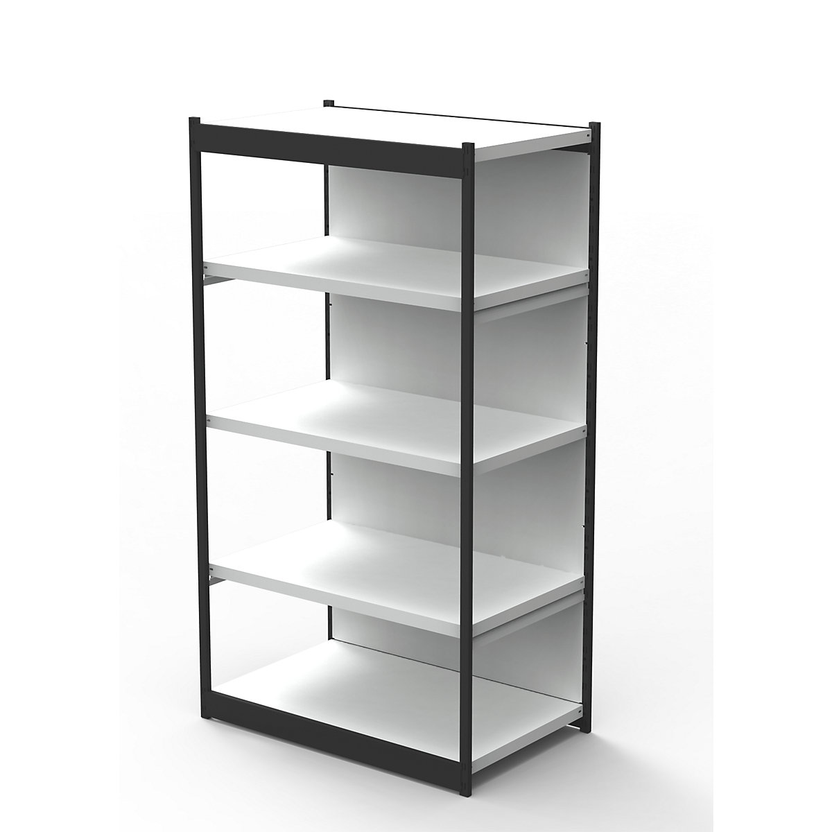 Office shelf system, with rear wall, shelf unit height 1900 mm, basic shelf unit, width x depth 750x500 mm-8
