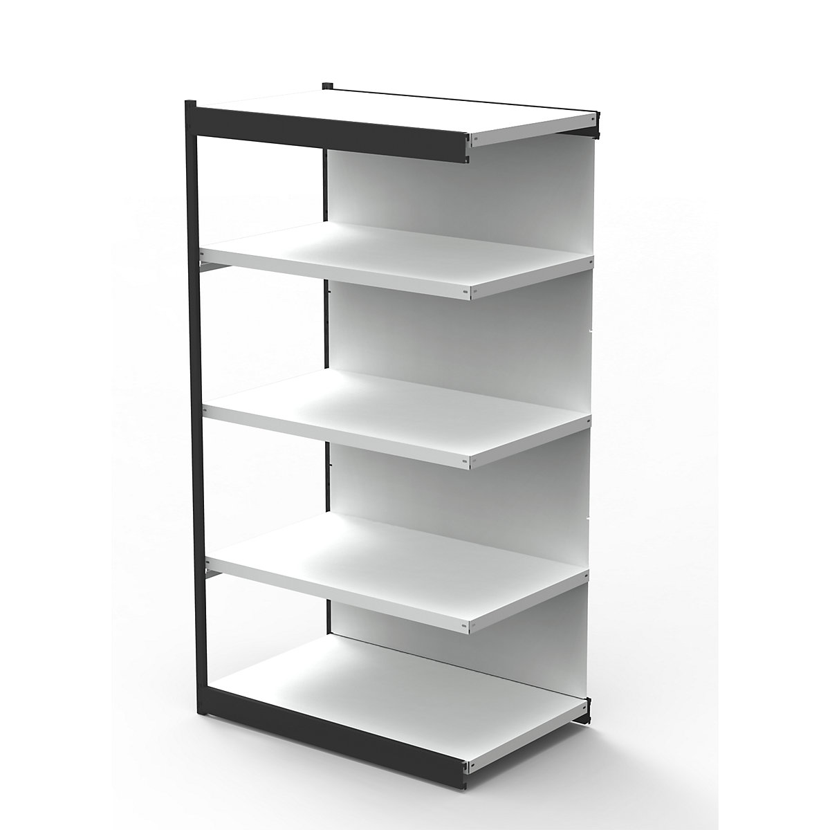 Office shelf system, with rear wall, shelf unit height 1900 mm, extension shelf unit, width x depth 750x500 mm-7
