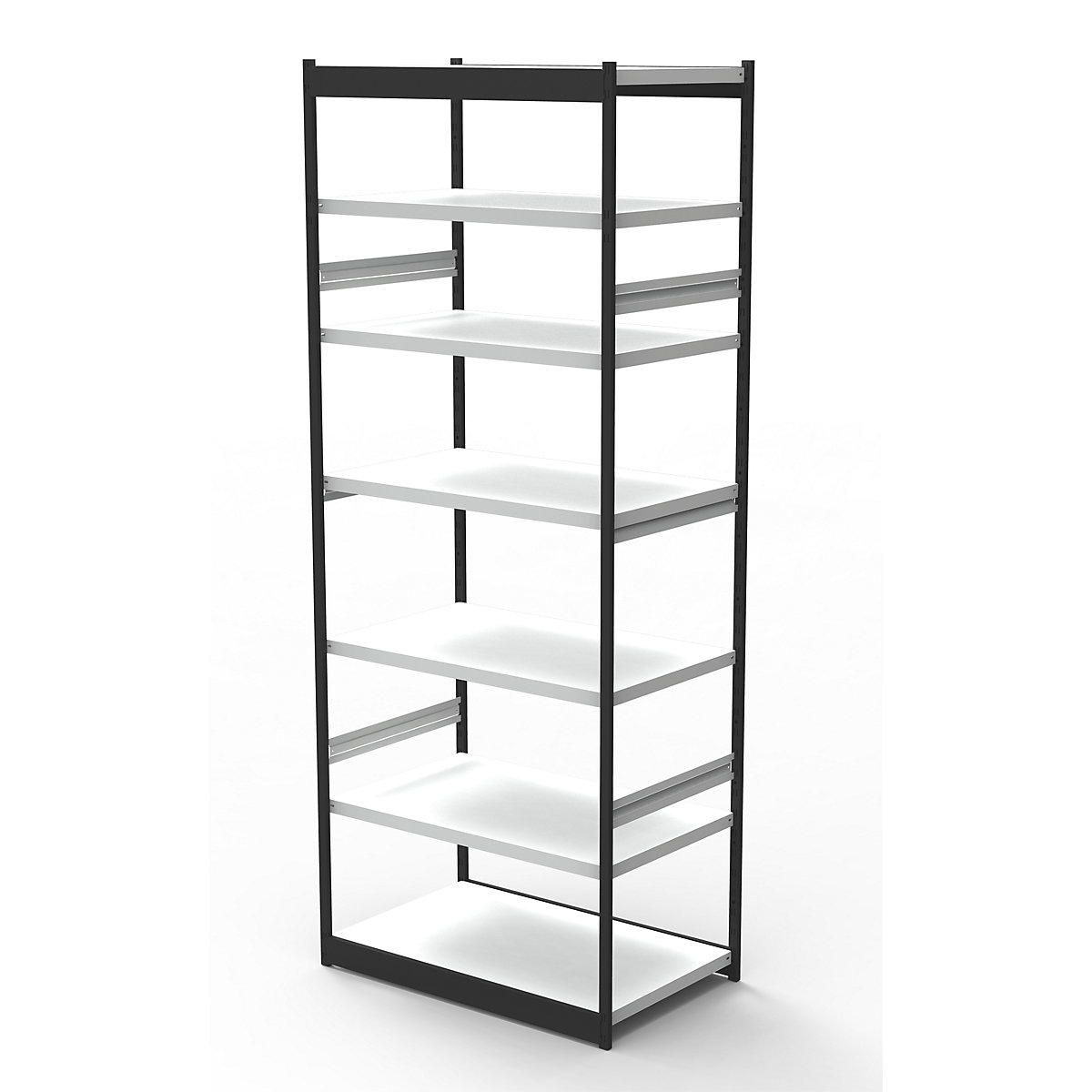 Office shelf system, without rear wall shelf unit height 2600 mm