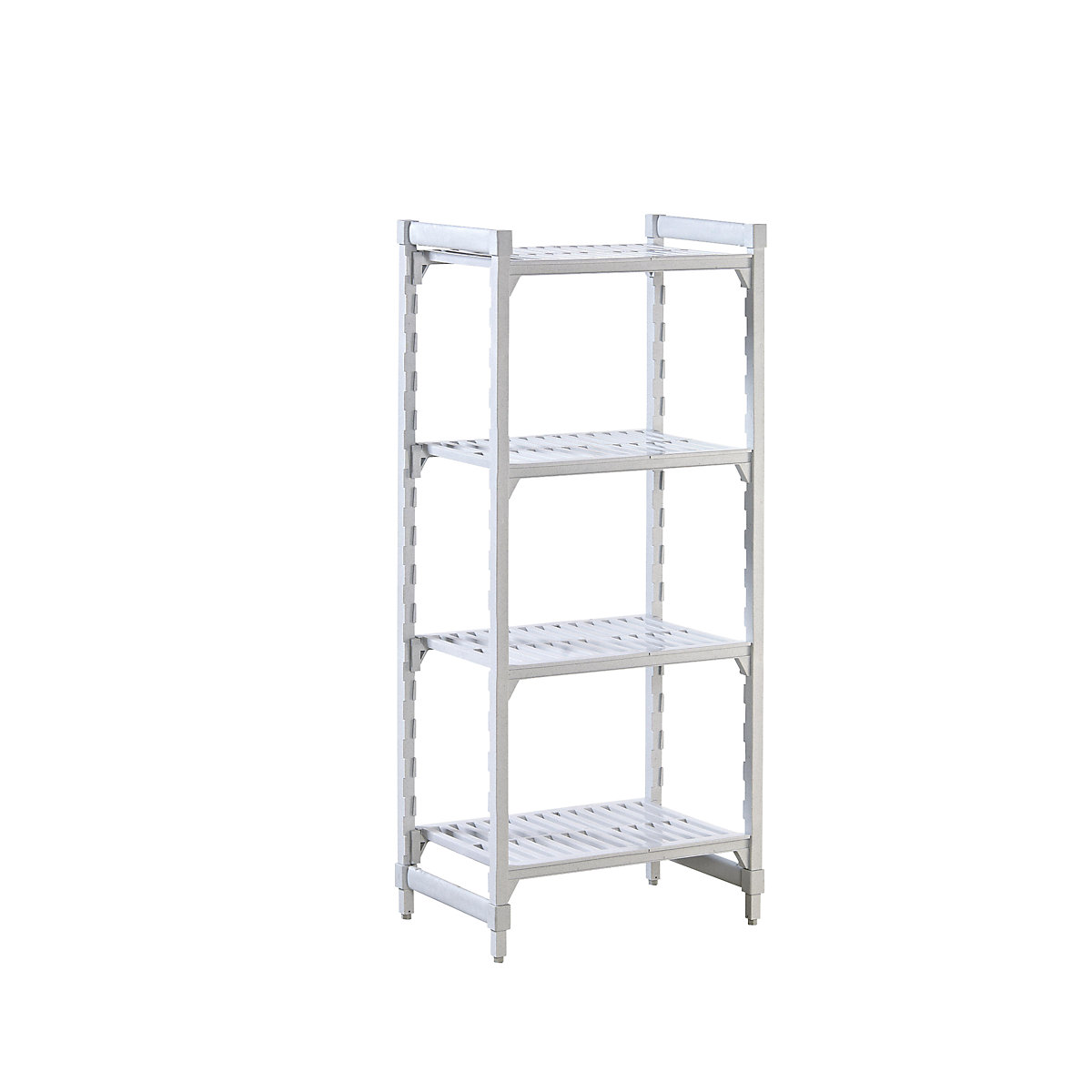 White plastic shelf store unit