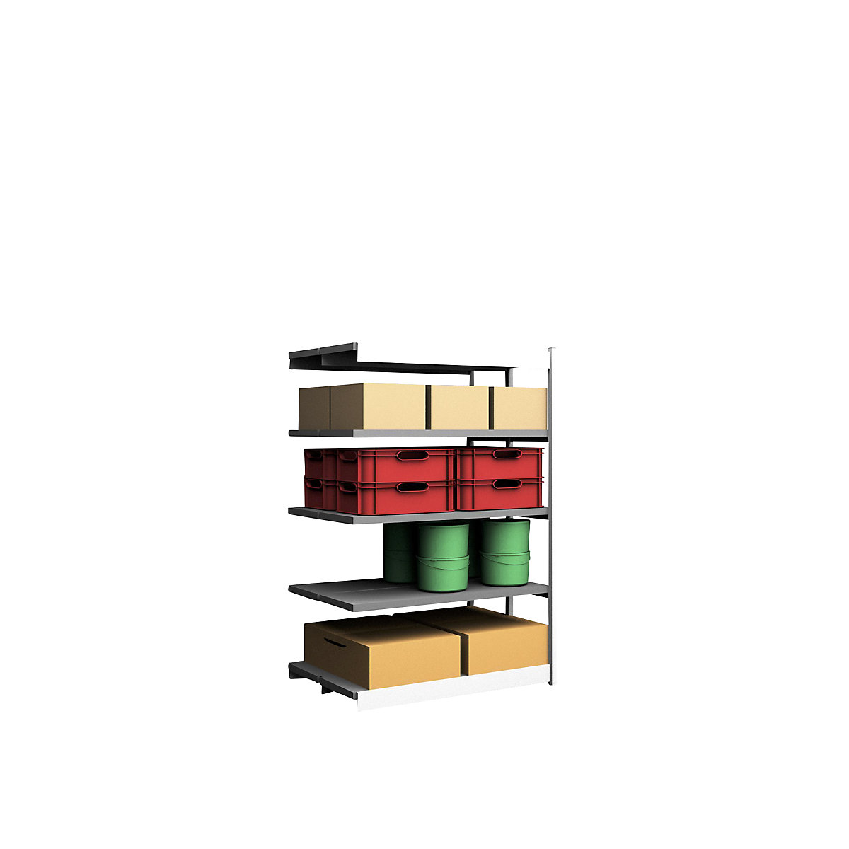 Stable boltless shelf unit, double sided – hofe