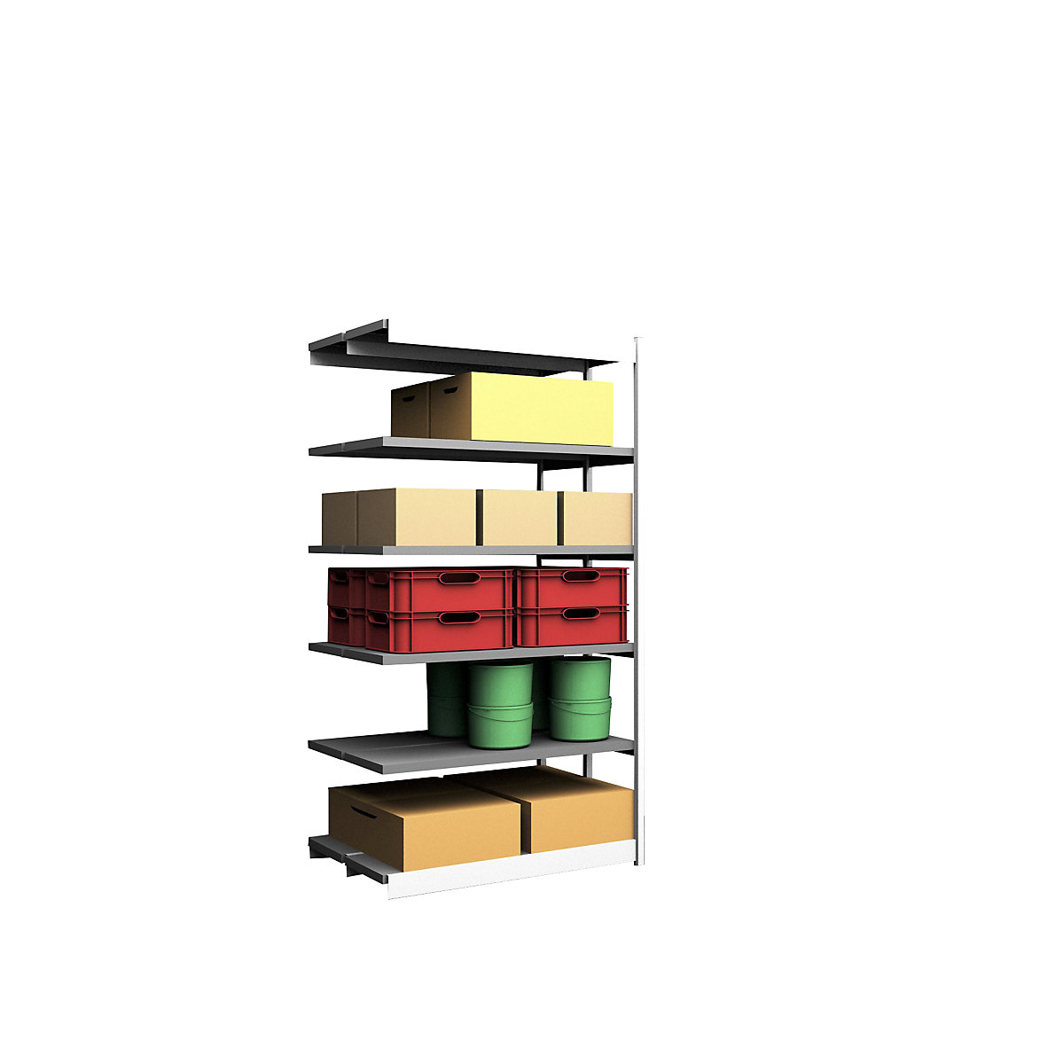 Stable boltless shelf unit, double sided – hofe