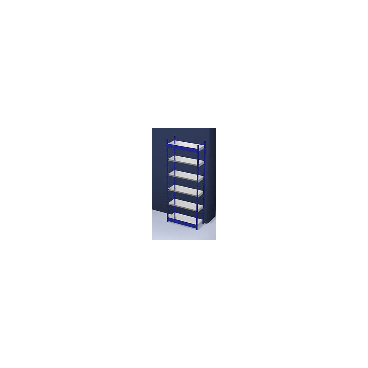 Stable boltless shelf unit, single sided – hofe, shelf unit height 2500 mm, blue / zinc-plated, shelf width 1025 mm, basic shelf unit, width x depth 1025 x 400 mm-7