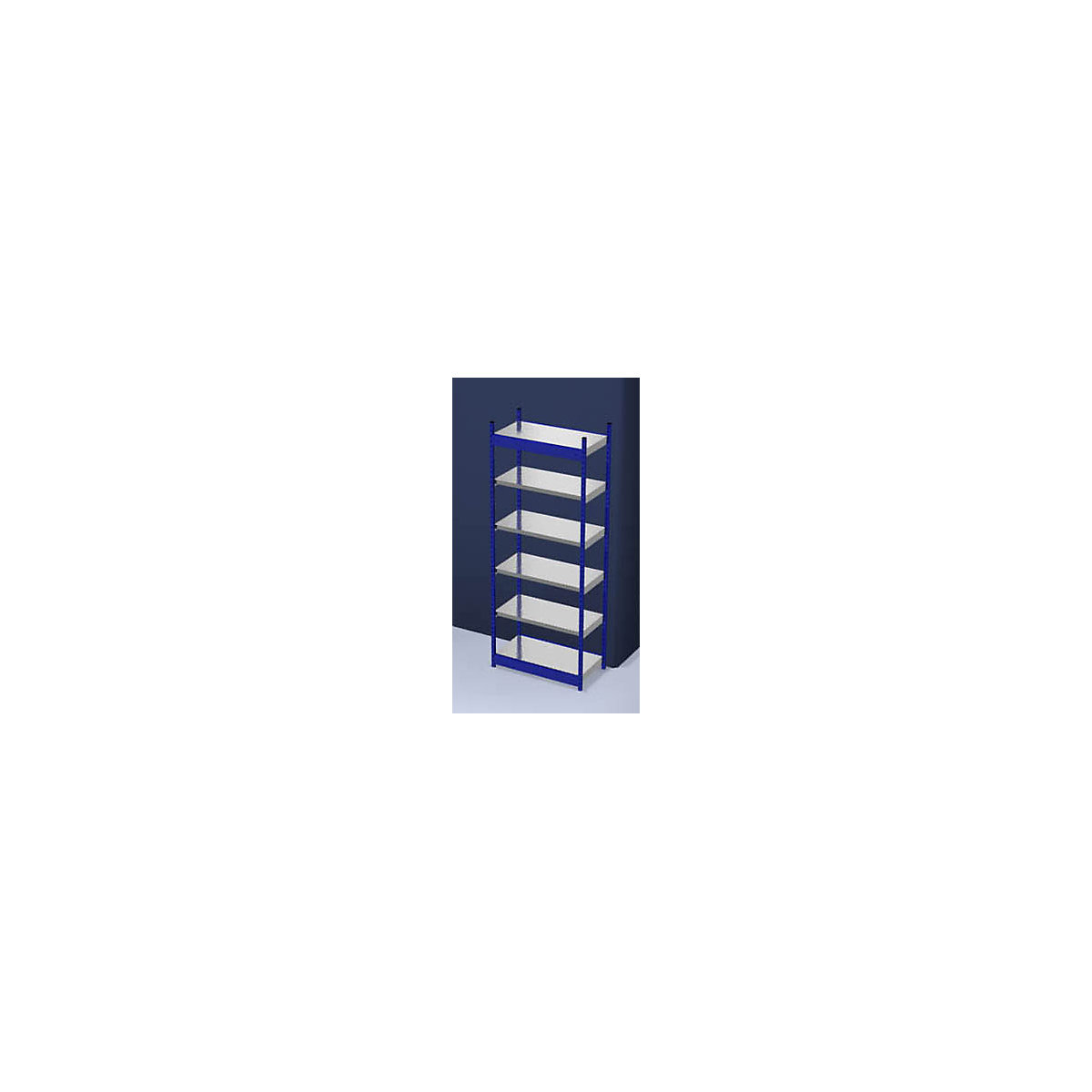 Stable boltless shelf unit, single sided – hofe, shelf unit height 2500 mm, blue / zinc-plated, shelf width 1025 mm, basic shelf unit, width x depth 1025 x 500 mm-6