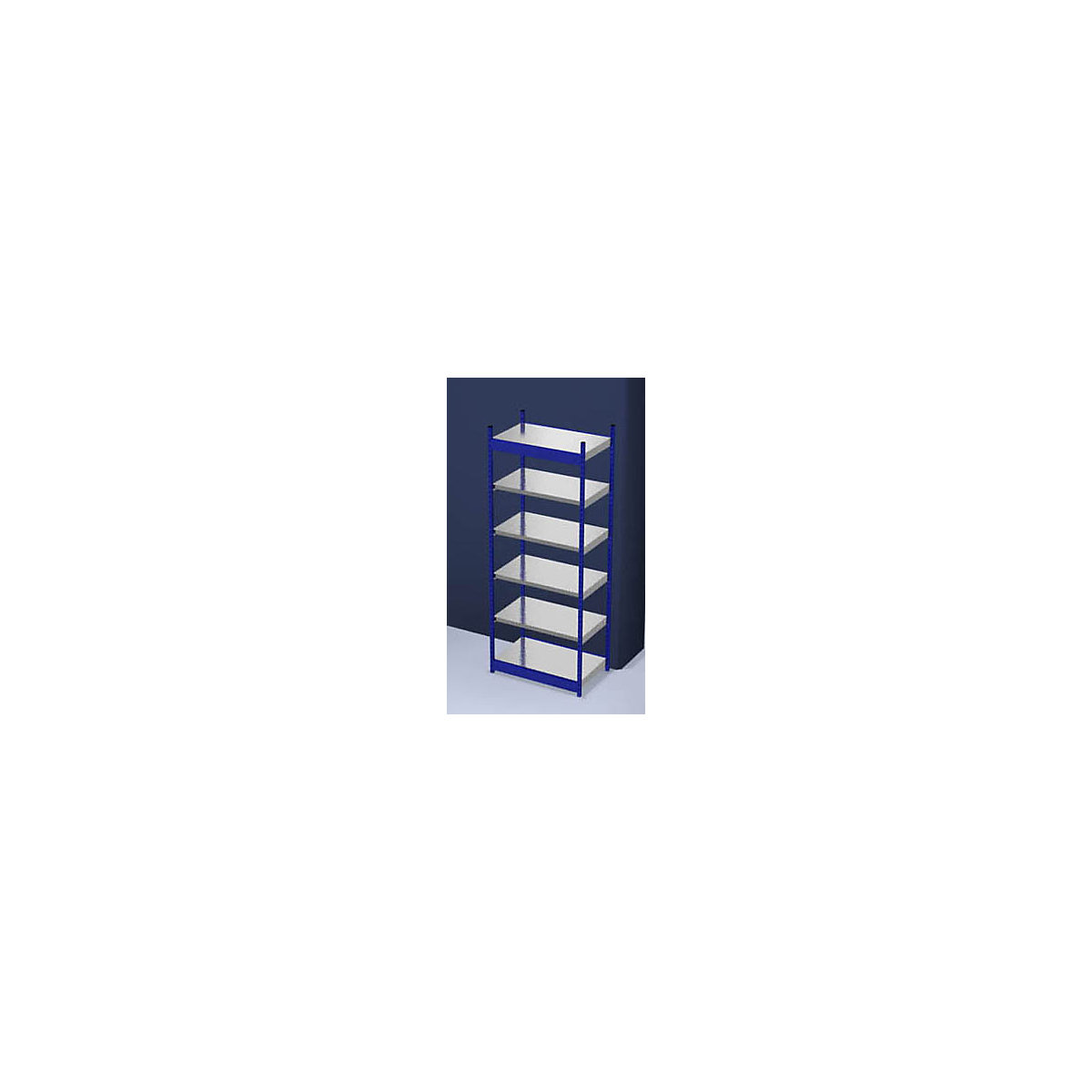Stable boltless shelf unit, single sided – hofe, shelf unit height 2500 mm, blue / zinc-plated, shelf width 1025 mm, basic shelf unit, width x depth 1025 x 600 mm-10