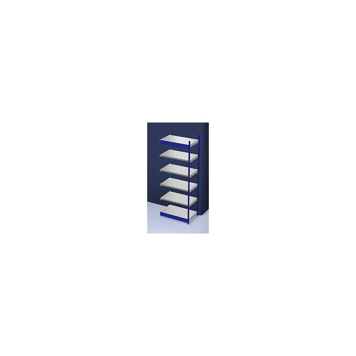Stable boltless shelf unit, single sided – hofe, shelf unit height 2500 mm, blue / zinc-plated, shelf width 1025 mm, extension shelf unit, width x depth 1025 x 600 mm-4