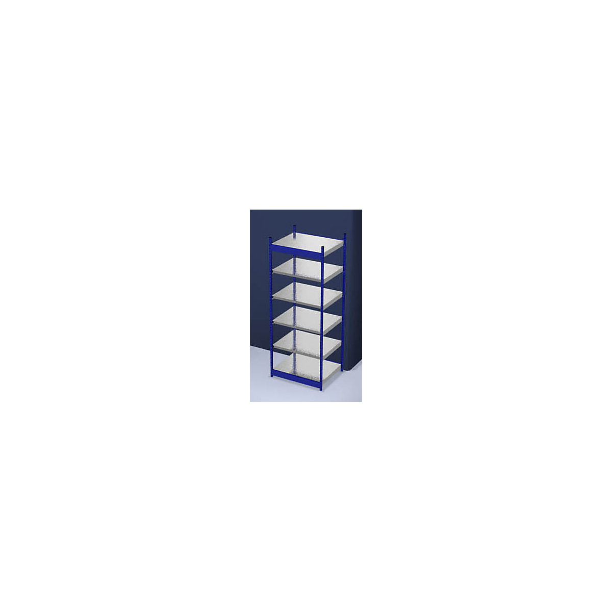 Stable boltless shelf unit, single sided – hofe, shelf unit height 2500 mm, blue / zinc-plated, shelf width 1025 mm, basic shelf unit, width x depth 1025 x 800 mm-9