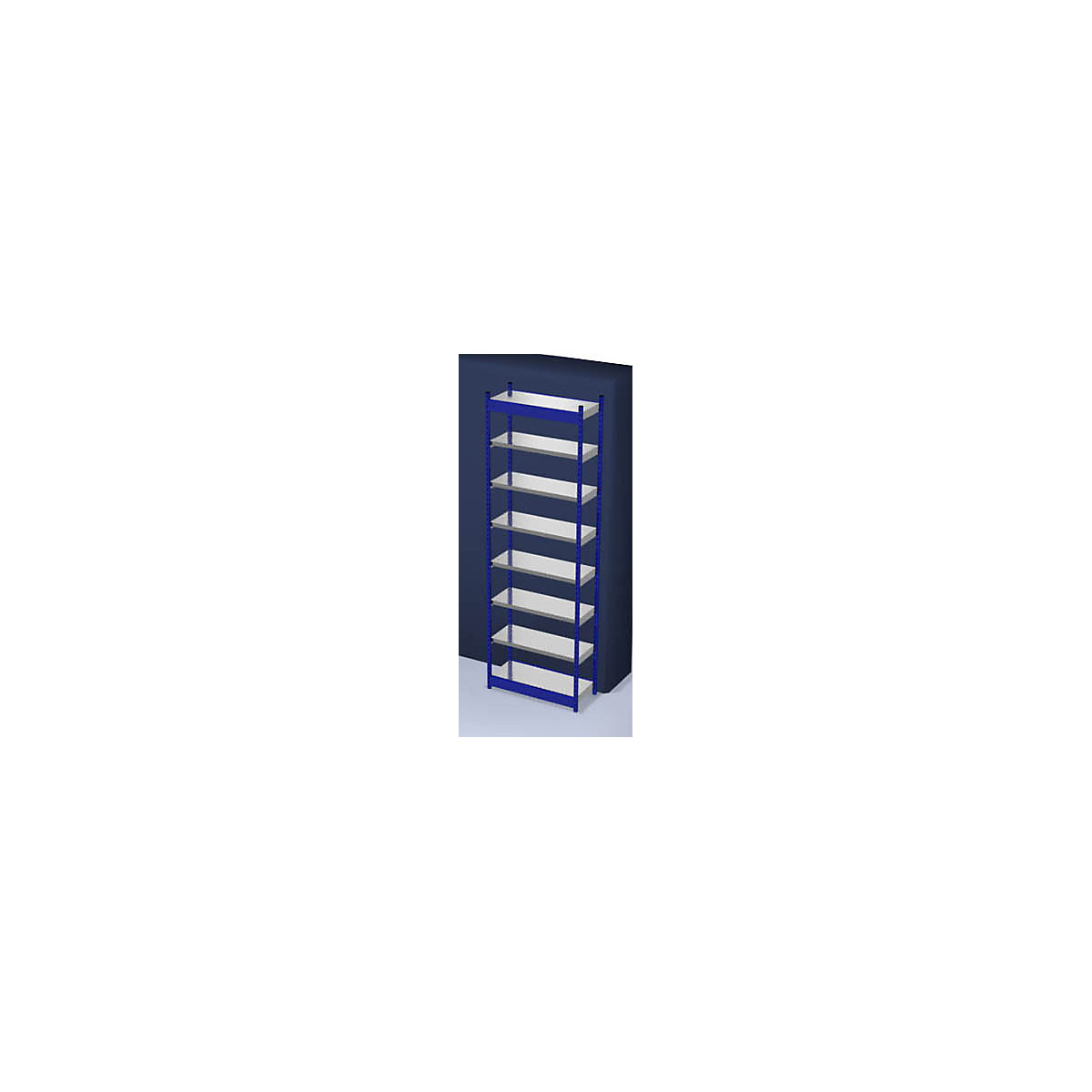 Stable boltless shelf unit, single sided – hofe, shelf unit height 3000 mm, blue / zinc-plated, shelf width 1025 mm, basic shelf unit, width x depth 1025 x 400 mm-8