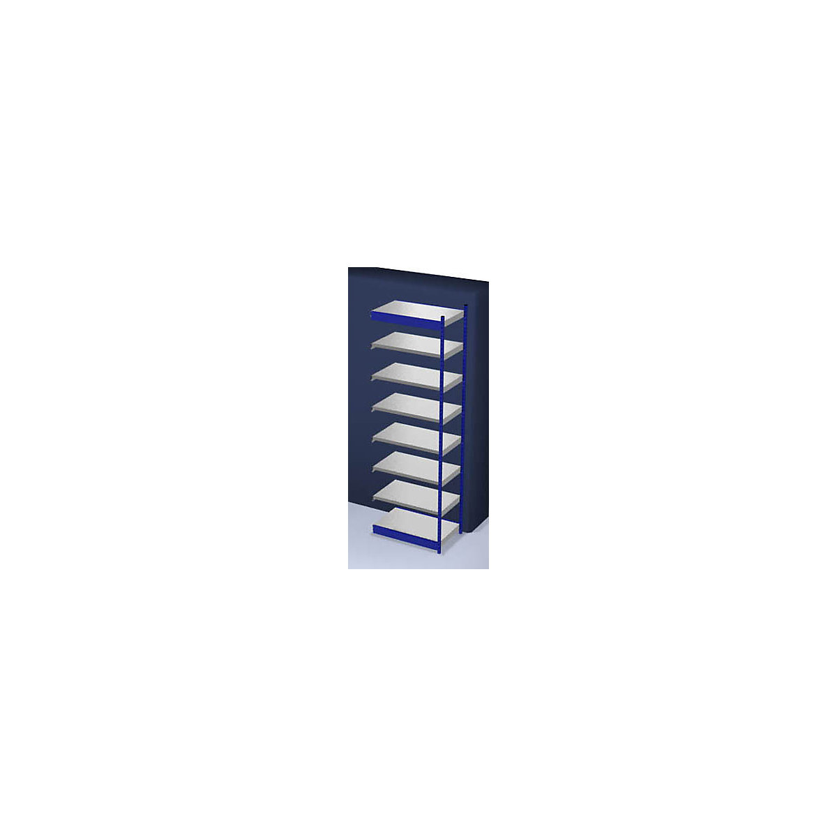 Stable boltless shelf unit, single sided – hofe, shelf unit height 3000 mm, blue / zinc-plated, shelf width 1025 mm, extension shelf unit, width x depth 1025 x 600 mm-10