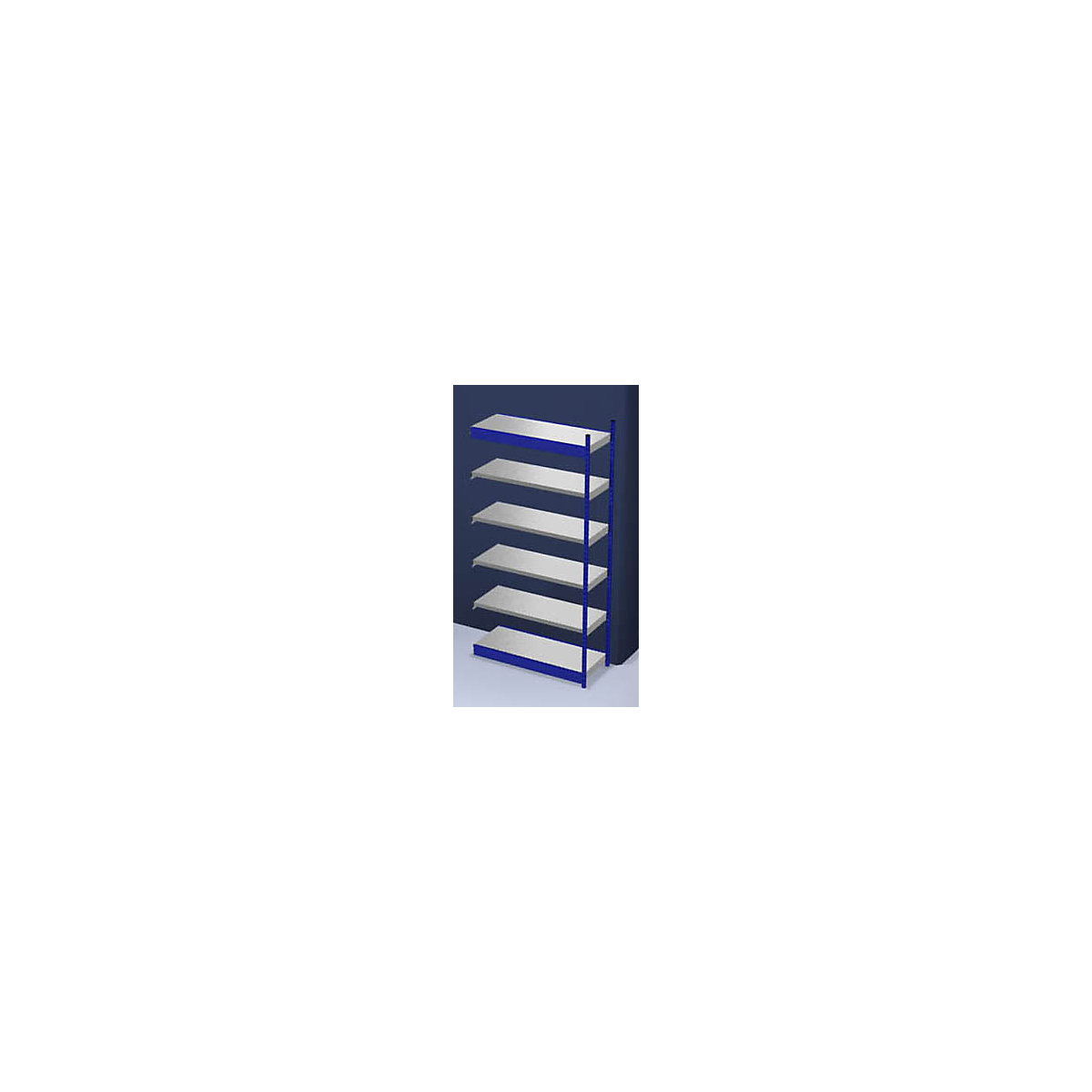 Stable boltless shelf unit, single sided – hofe, shelf unit height 2500 mm, blue / zinc-plated, shelf width 1325 mm, extension shelf unit, width x depth 1325 x 500 mm-6