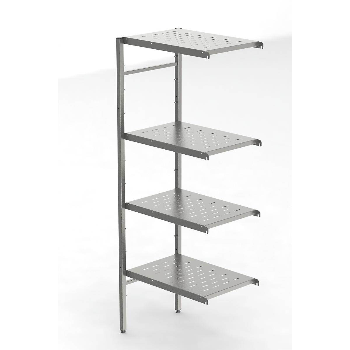 Stainless steel boltless shelf unit, 4 perforated shelves (Product illustration 2)-1