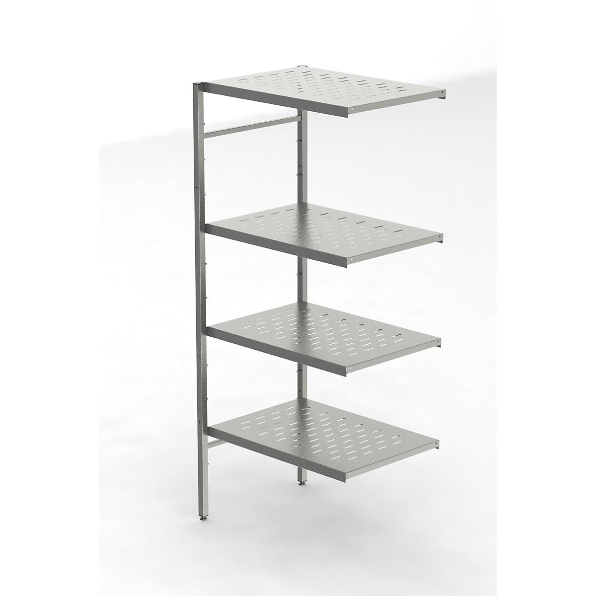 Stainless steel boltless shelf unit, 4 perforated shelves (Product illustration 2)-1