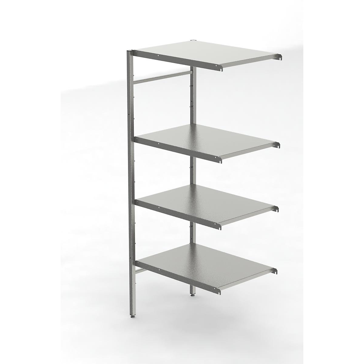 Stainless steel boltless shelf unit, 4 smooth shelves (Product illustration 2)-1