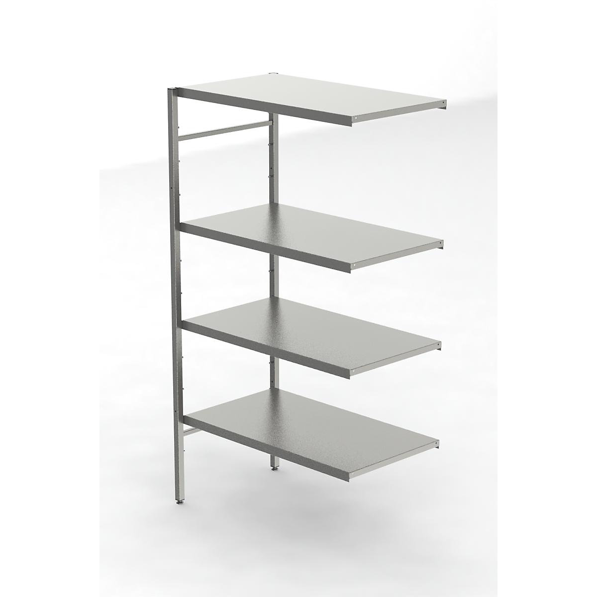 Stainless steel boltless shelf unit, 4 smooth shelves (Product illustration 2)-1