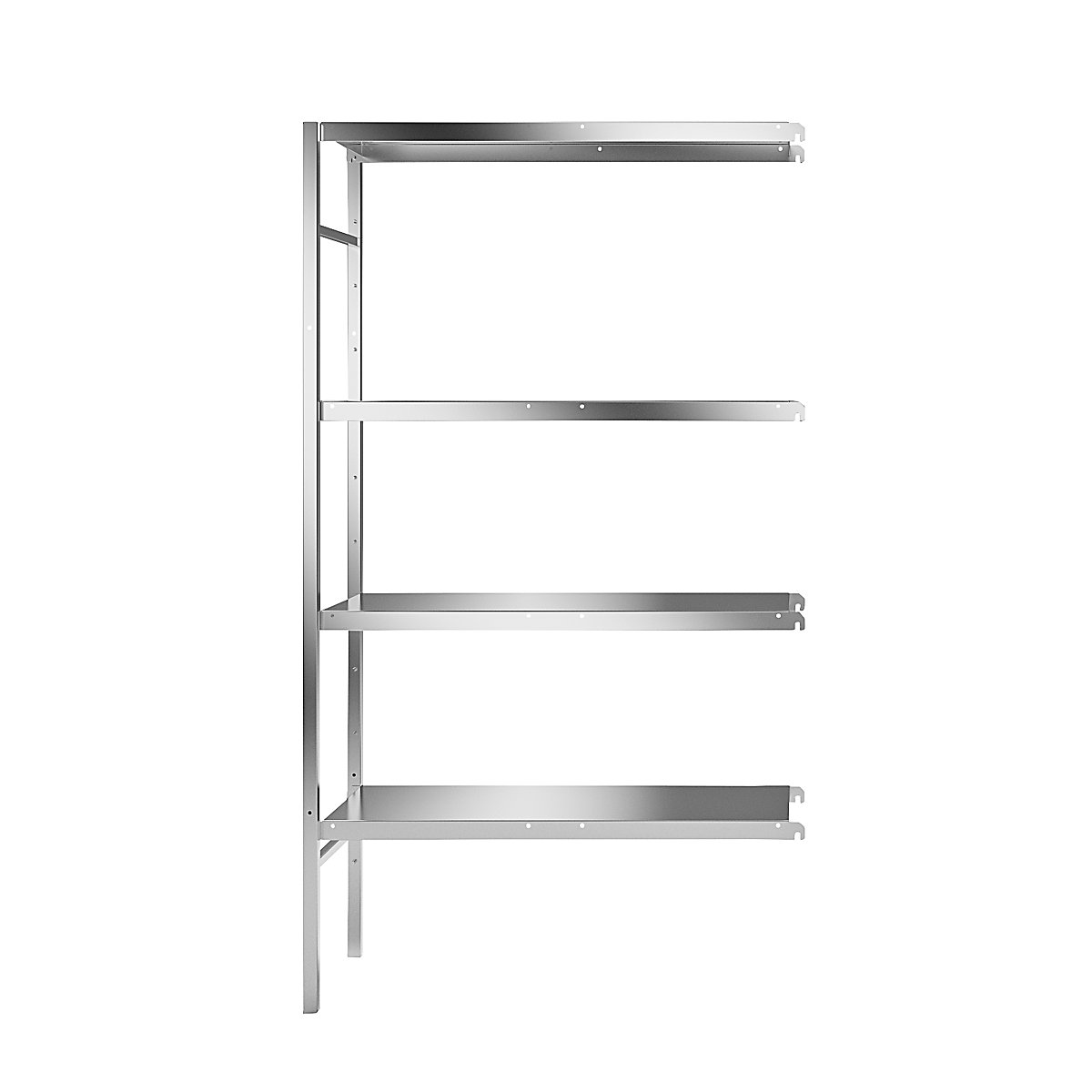 Stainless steel boltless shelf unit, 4 smooth shelves, shelf width x depth 940 x 440 mm, extension shelf unit-5