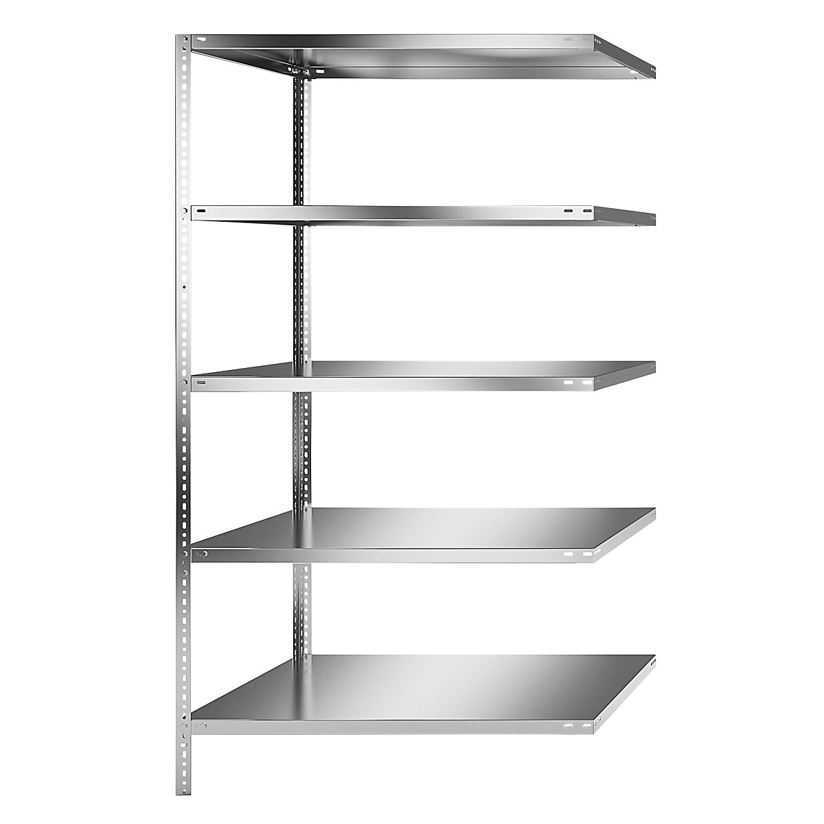 Stainless steel shelf unit, shelf height 2000 mm, extension shelf, width x depth 1100 x 800 mm-4