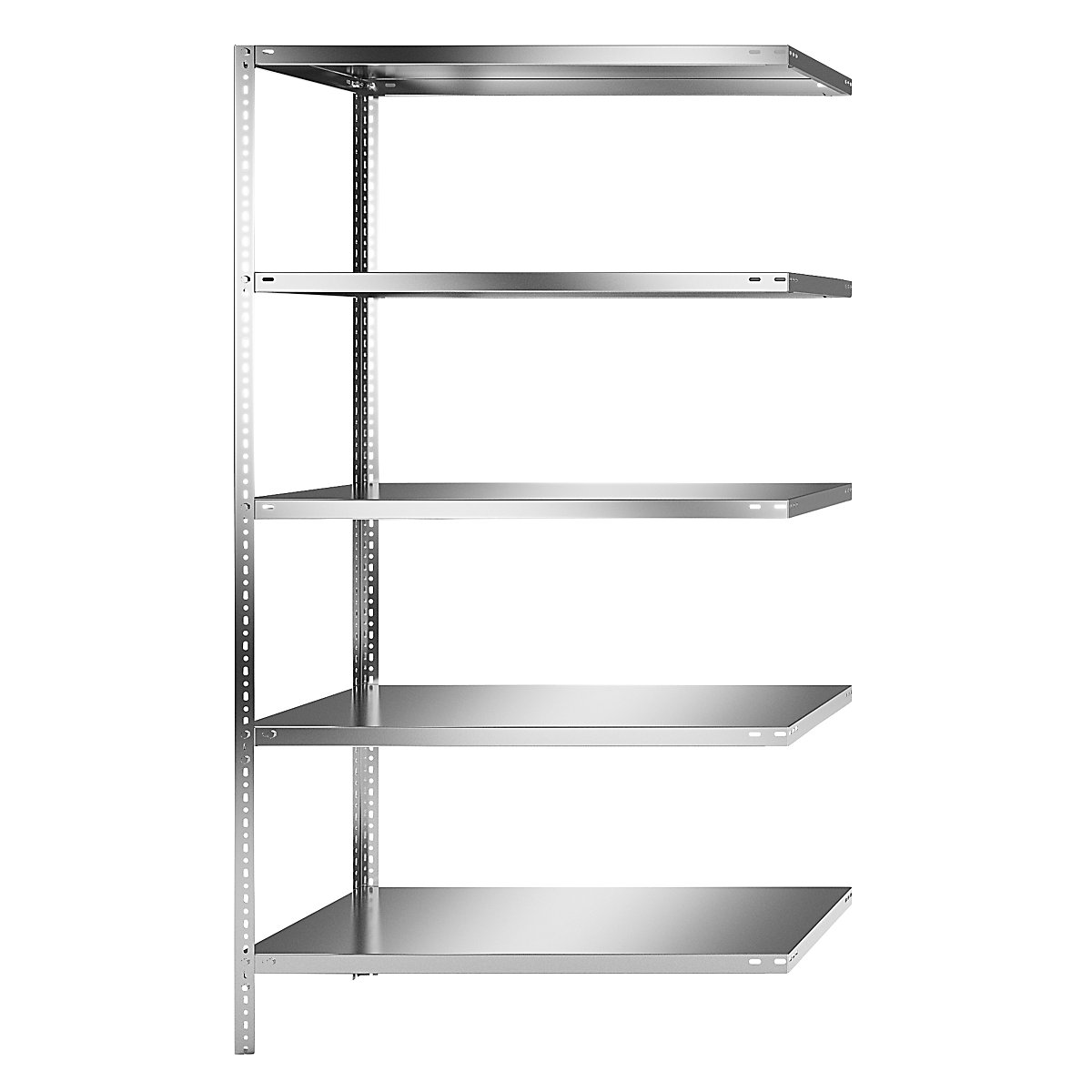 Stainless steel shelf unit, shelf height 2000 mm, extension shelf, width x depth 1100 x 600 mm-3