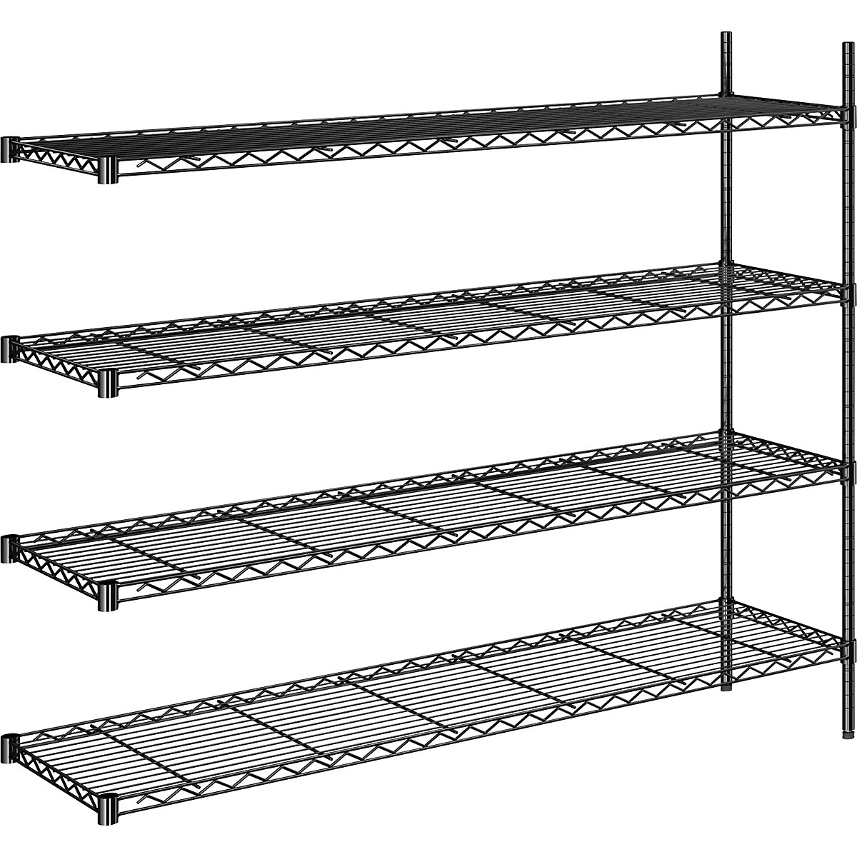 Black wire shop shelf unit