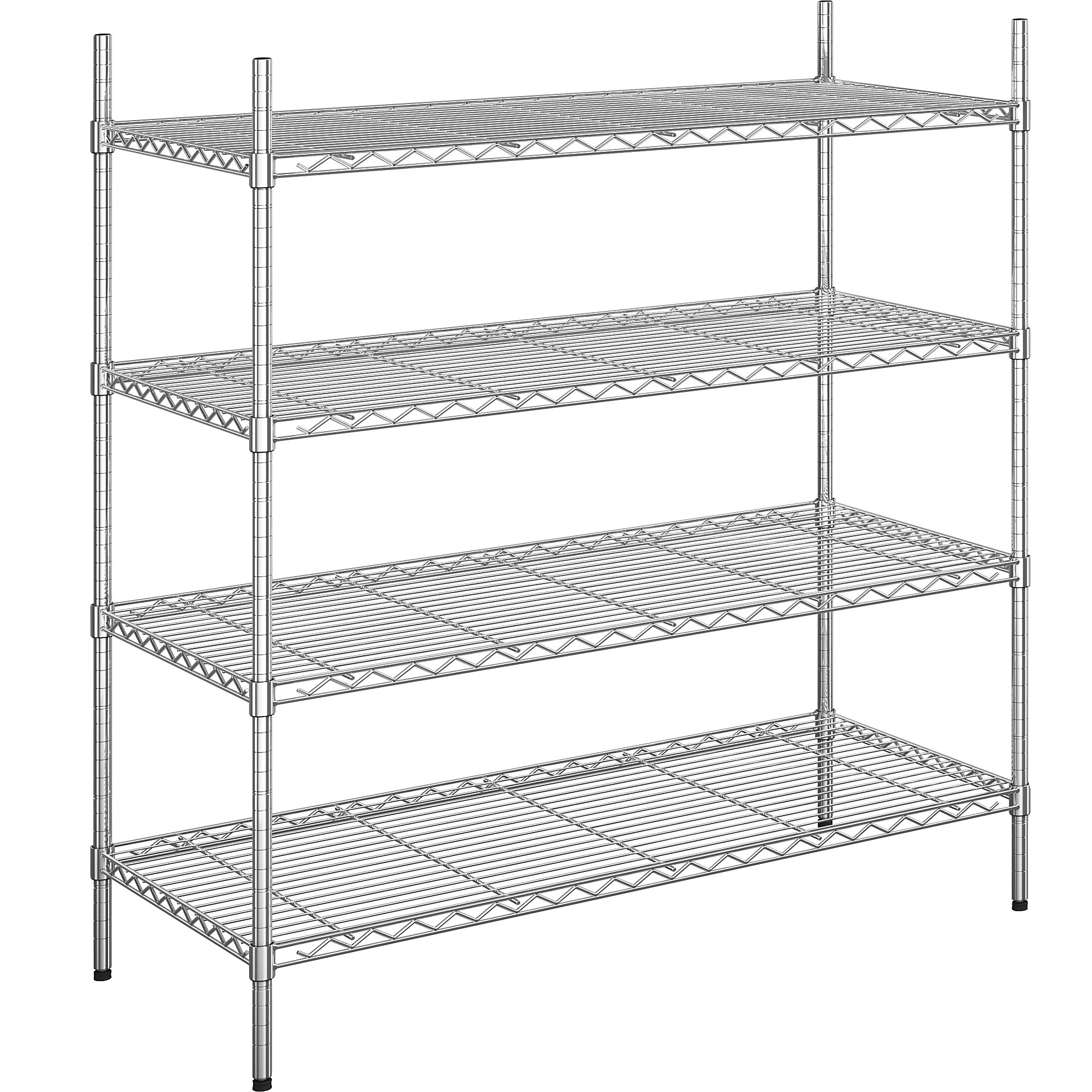 Steel wire mesh shelf unit, chrome plated max. shelf load 100 kg, WxD
