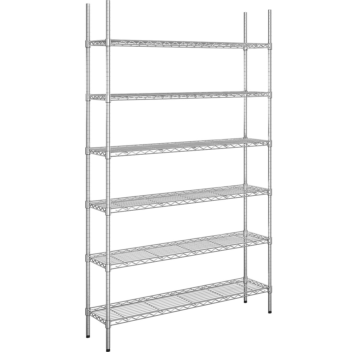 Steel wire mesh shelf unit, chrome plated