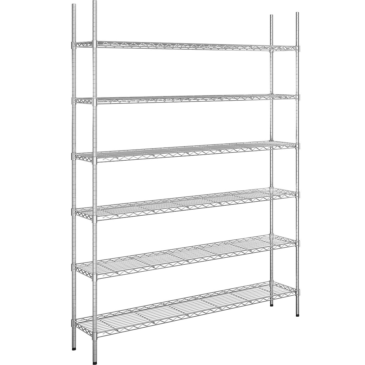 Steel wire mesh shelf unit, chrome plated