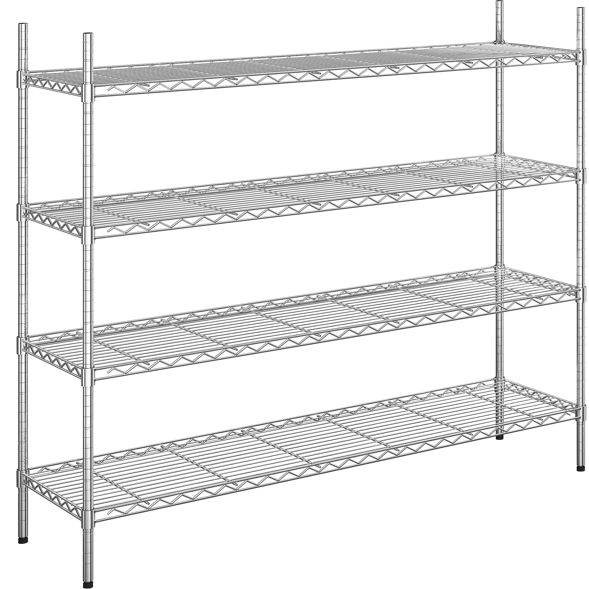 Steel wire mesh shelf unit, chrome plated max. shelf load 250 kg, WxD