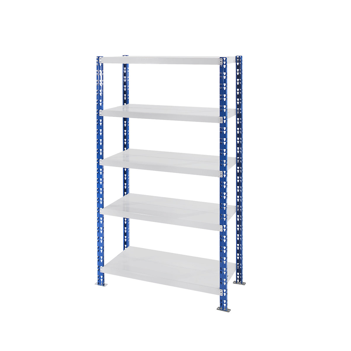 Universal boltless shelving unit, robust – eurokraft basic, sheet steel shelves, HxWxD 1820 x 1050 x 400 mm, standard shelf unit