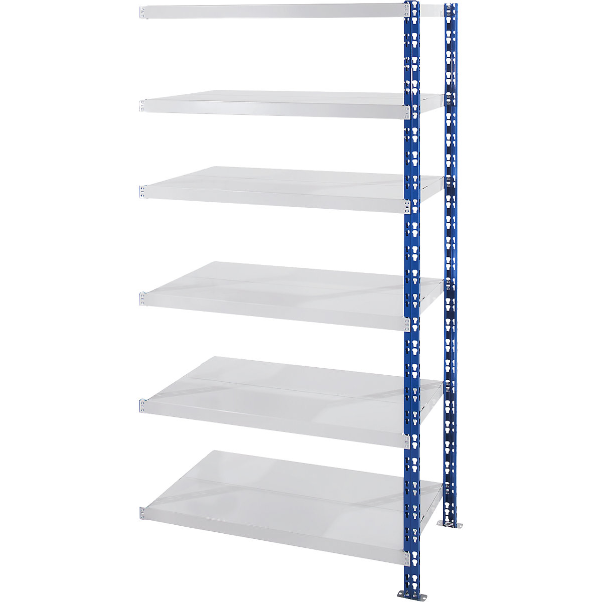 Universal boltless shelving unit, robust – eurokraft basic, sheet steel shelves, HxWxD 1976 x 1025 x 400 mm, extension shelf unit