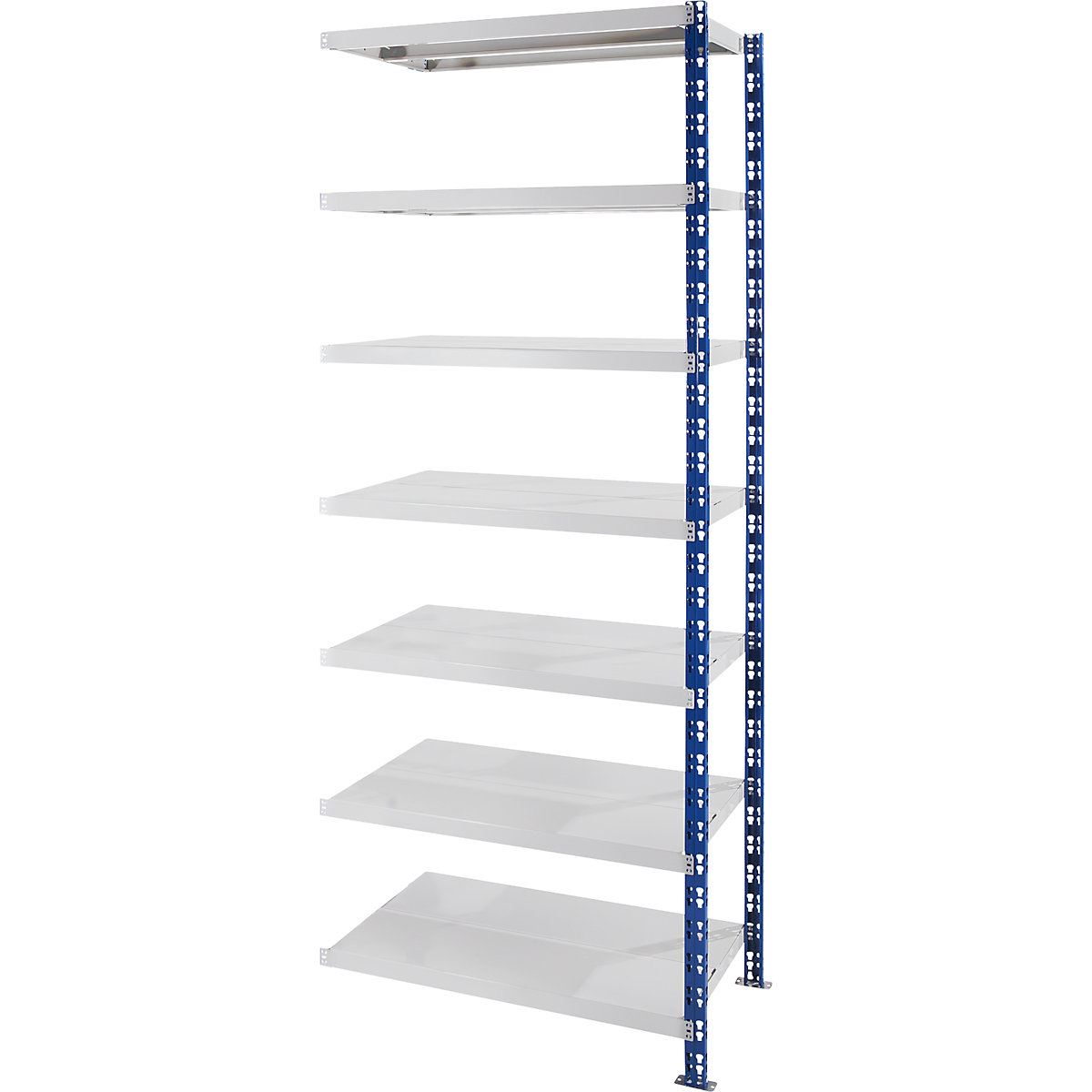 Universal boltless shelving unit, robust – eurokraft basic, sheet steel shelves, HxWxD 2522 x 1025 x 400 mm, extension shelf unit-18