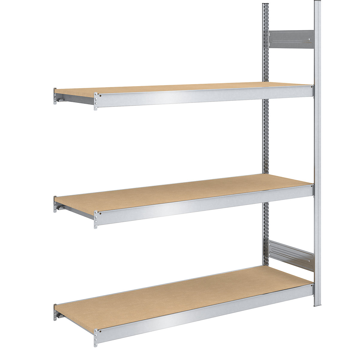 Wide span boltless shelf unit chipboard panels – hofe, height 2000 mm, width 1500 mm, max. bay load 1200 kg, depth 600 mm, extension shelf unit