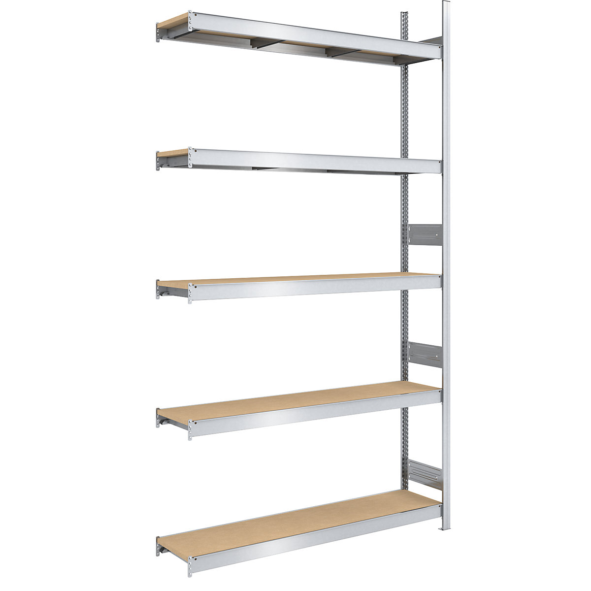 Wide span boltless shelf unit chipboard panels – hofe