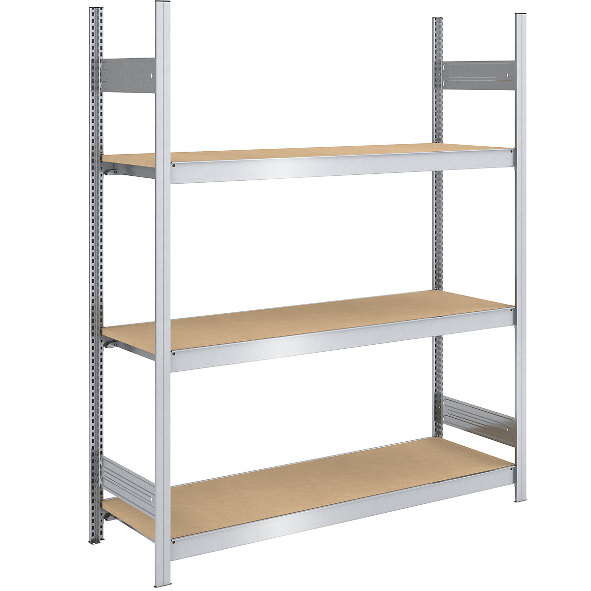 Wide span boltless shelf unit chipboard panels – hofe, height 2000 mm, width 1500 mm, max. bay load 1200 kg, depth 600 mm, standard shelf unit