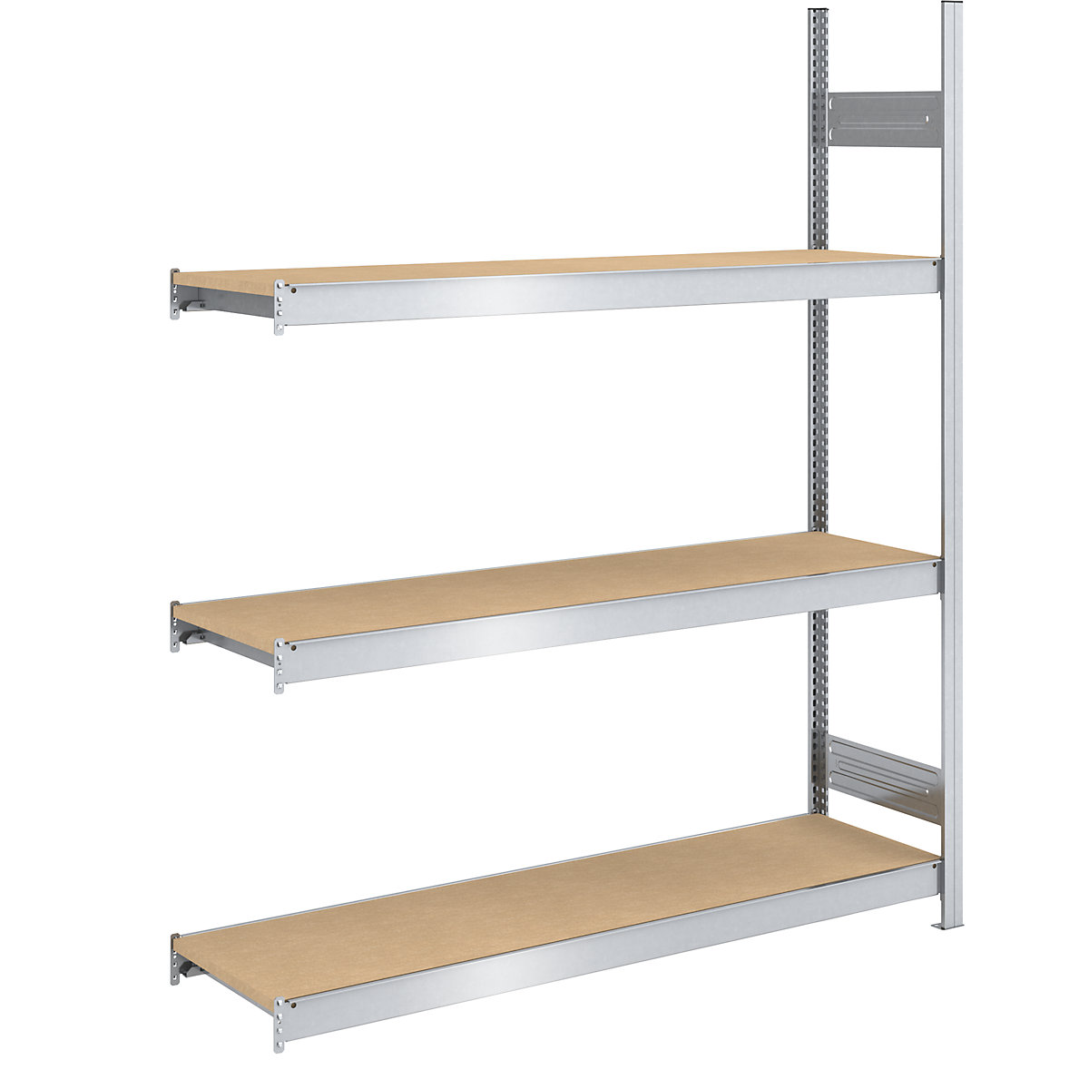 Wide span boltless shelf unit chipboard panels – hofe, height 2000 mm, width 1500 mm, max. bay load 1200 kg, depth 500 mm, extension shelf unit