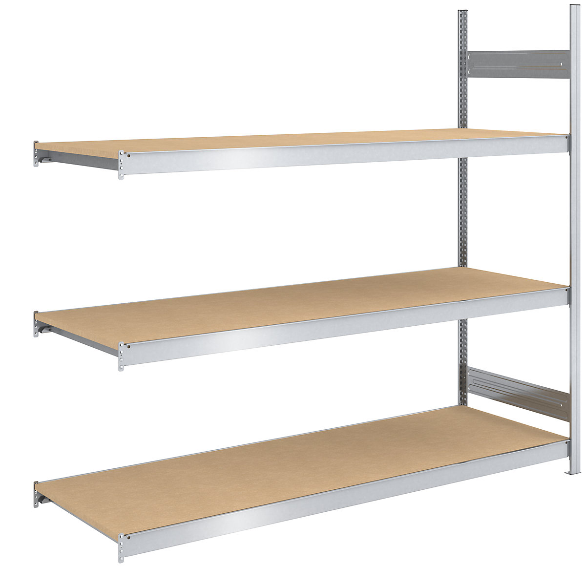 Wide span boltless shelf unit chipboard panels – hofe, height 2000 mm, width 2000 mm, max. bay load 1200 kg, depth 800 mm, extension shelf unit