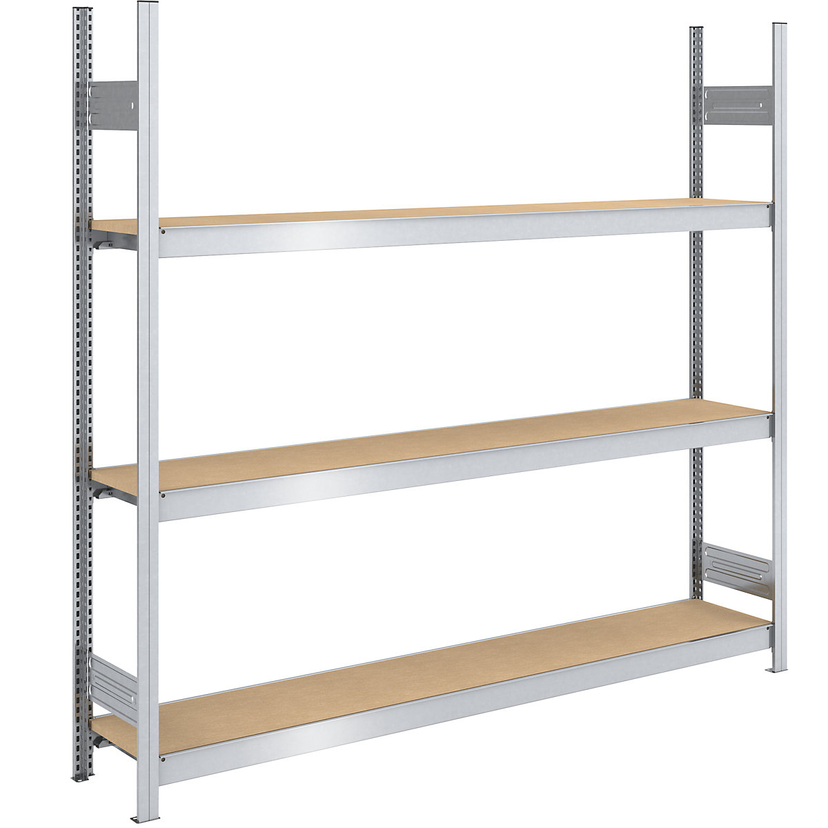 Wide span boltless shelf unit chipboard panels – hofe, height 2000 mm, width 2000 mm, max. bay load 1200 kg, depth 400 mm, standard shelf unit