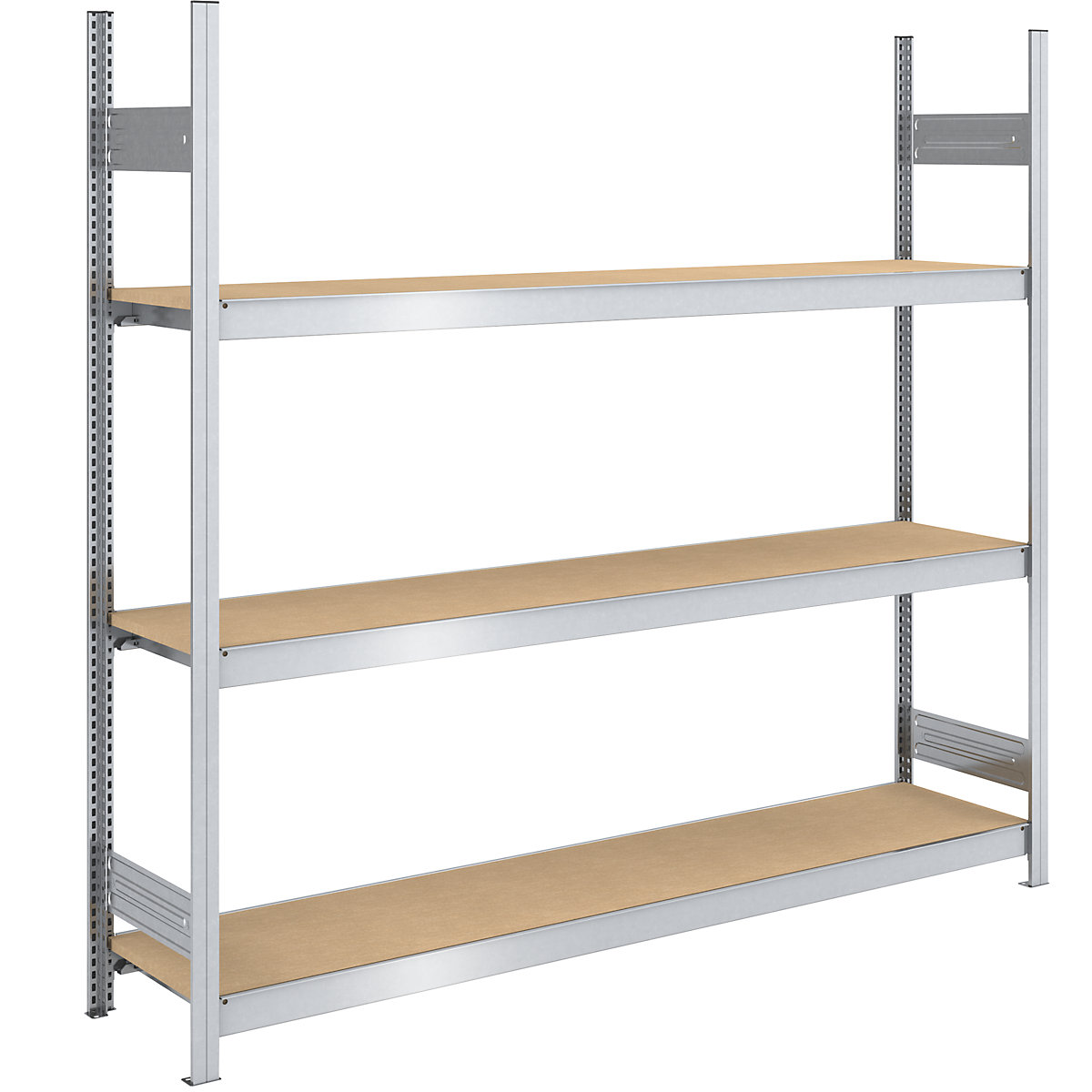 Wide span boltless shelf unit chipboard panels – hofe, height 2000 mm, width 2000 mm, max. bay load 1200 kg, depth 500 mm, standard shelf unit