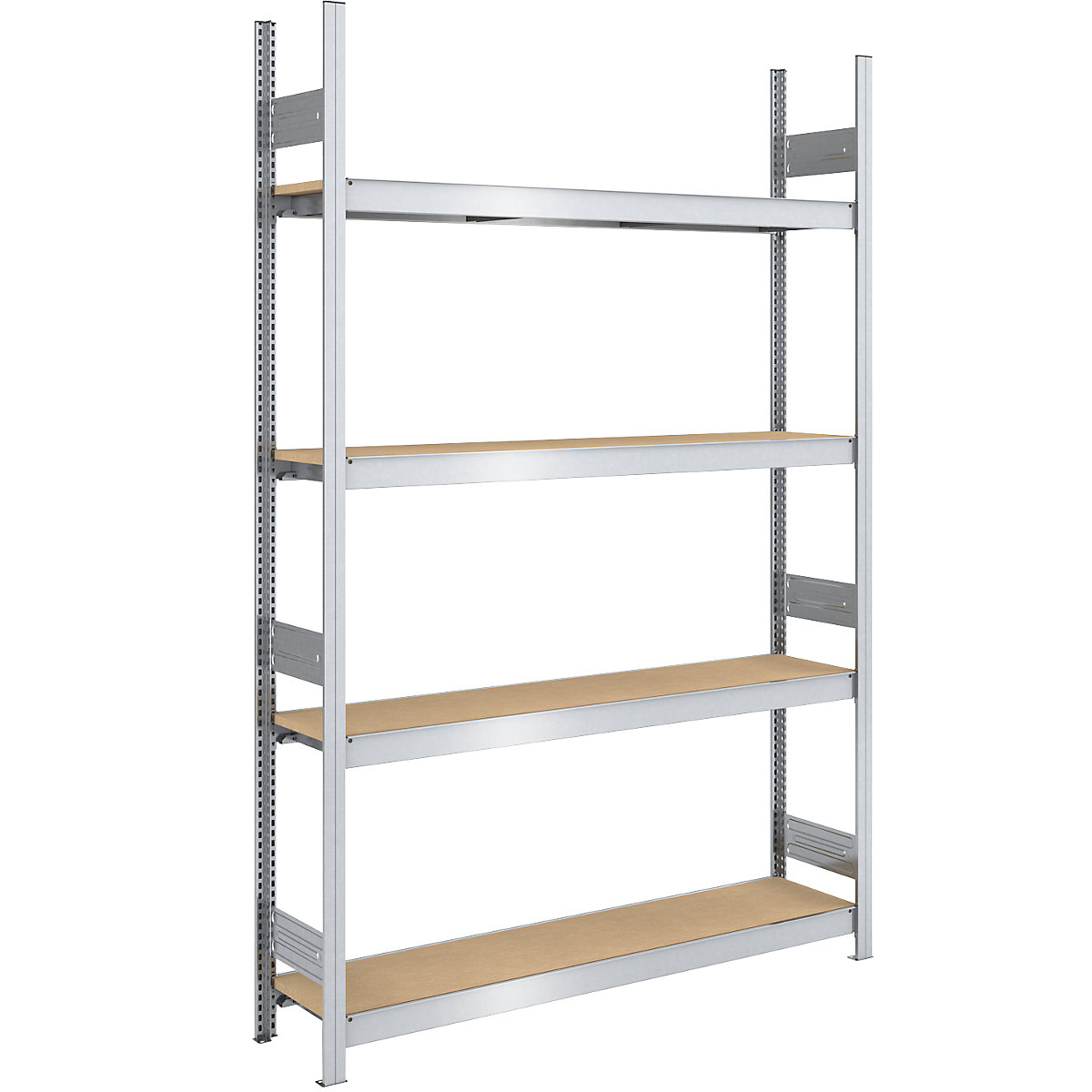 Wide span boltless shelf unit chipboard panels – hofe, height 2500 mm, width 1500 mm, max. bay load 1750 kg, depth 400 mm, standard shelf unit