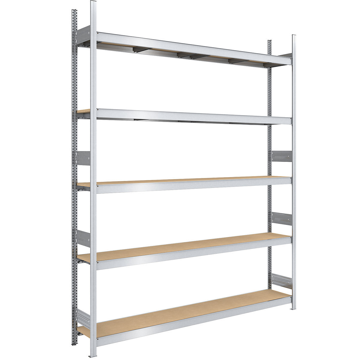 Wide span boltless shelf unit chipboard panels – hofe, height 3000 mm, width 2250 (2 x 1125) mm, max. bay load 2000 kg, depth 400 mm, standard shelf unit
