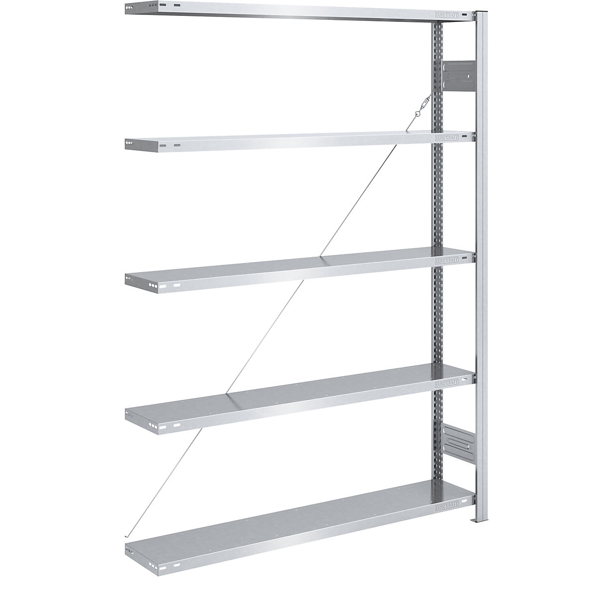 Wide span boltless shelf unit – hofe, height 2000 mm, extension shelf unit, max. shelf load 175 kg, zinc plated