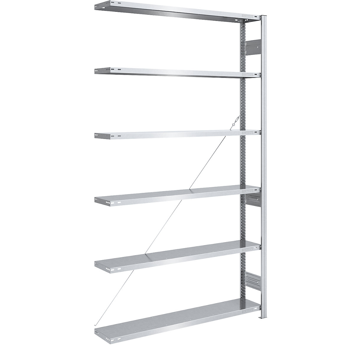 Wide span boltless shelf unit – hofe, height 2500 mm, extension shelf unit, max. shelf load 200 kg, zinc plated