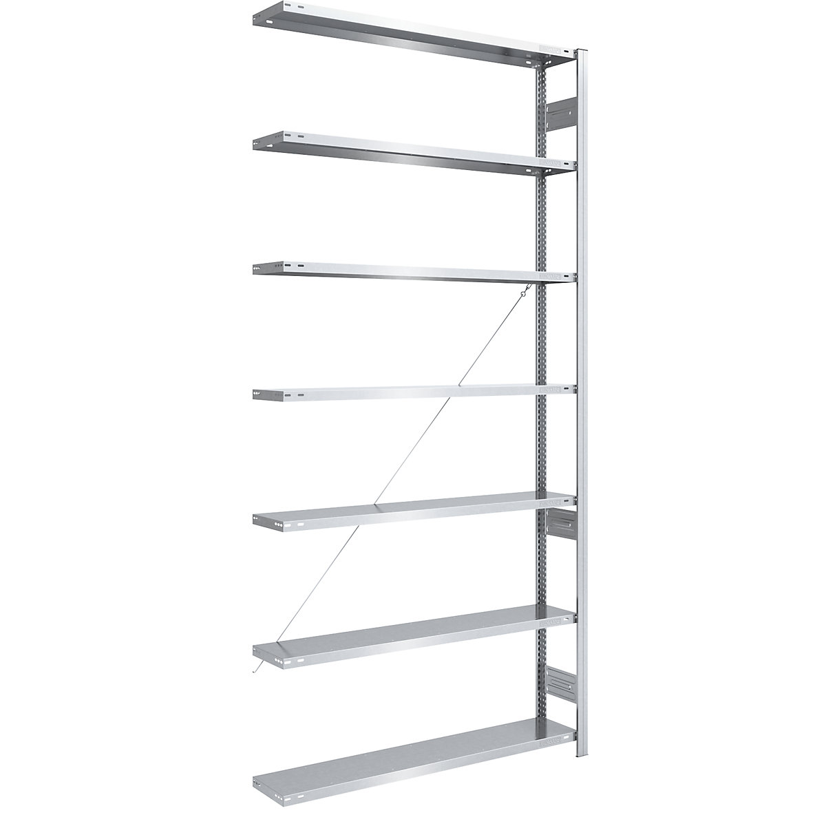 Wide span boltless shelf unit – hofe, height 3000 mm, extension shelf unit, max. shelf load 200 kg, zinc plated