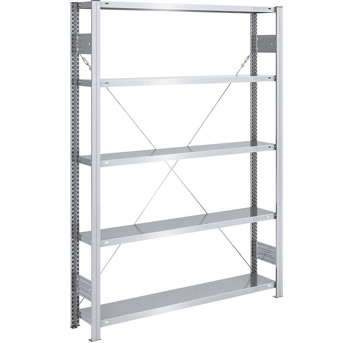 Wide span boltless shelf unit – hofe, height 2000 mm, standard shelf unit, max. shelf load 175 kg, zinc plated