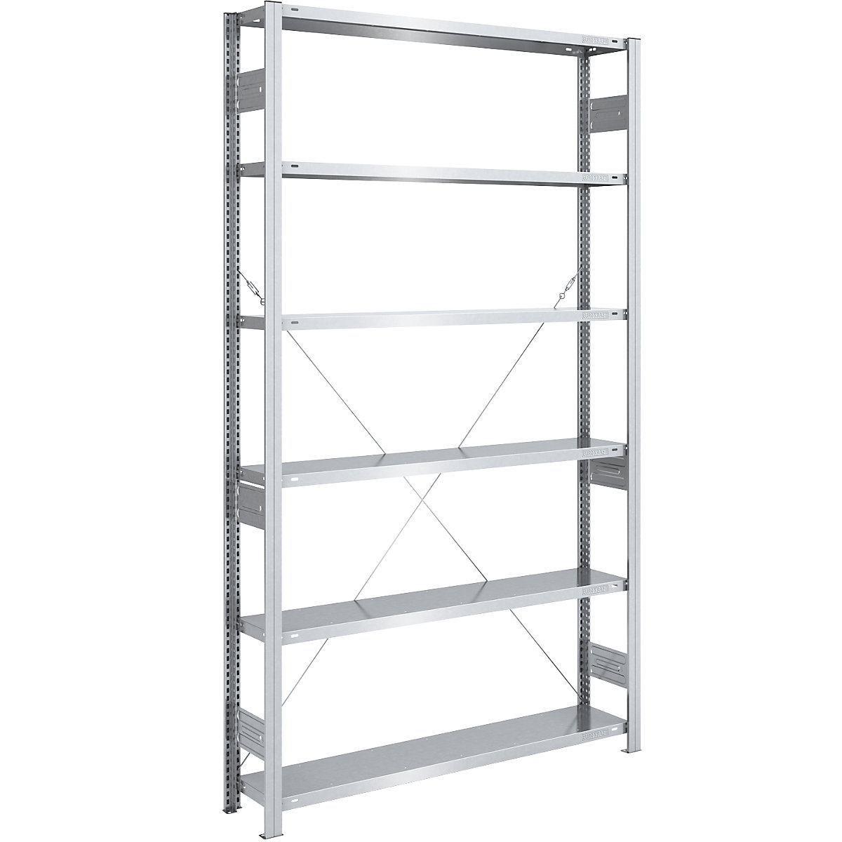 Wide span boltless shelf unit – hofe, height 2500 mm, standard shelf unit, max. shelf load 200 kg, zinc plated