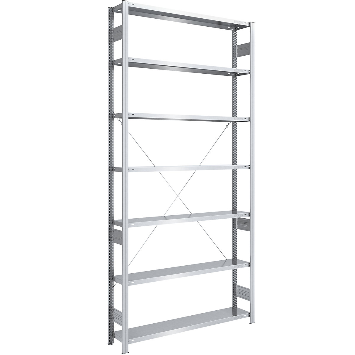 Wide span boltless shelf unit – hofe, height 3000 mm, standard shelf unit, max. shelf load 200 kg, zinc plated