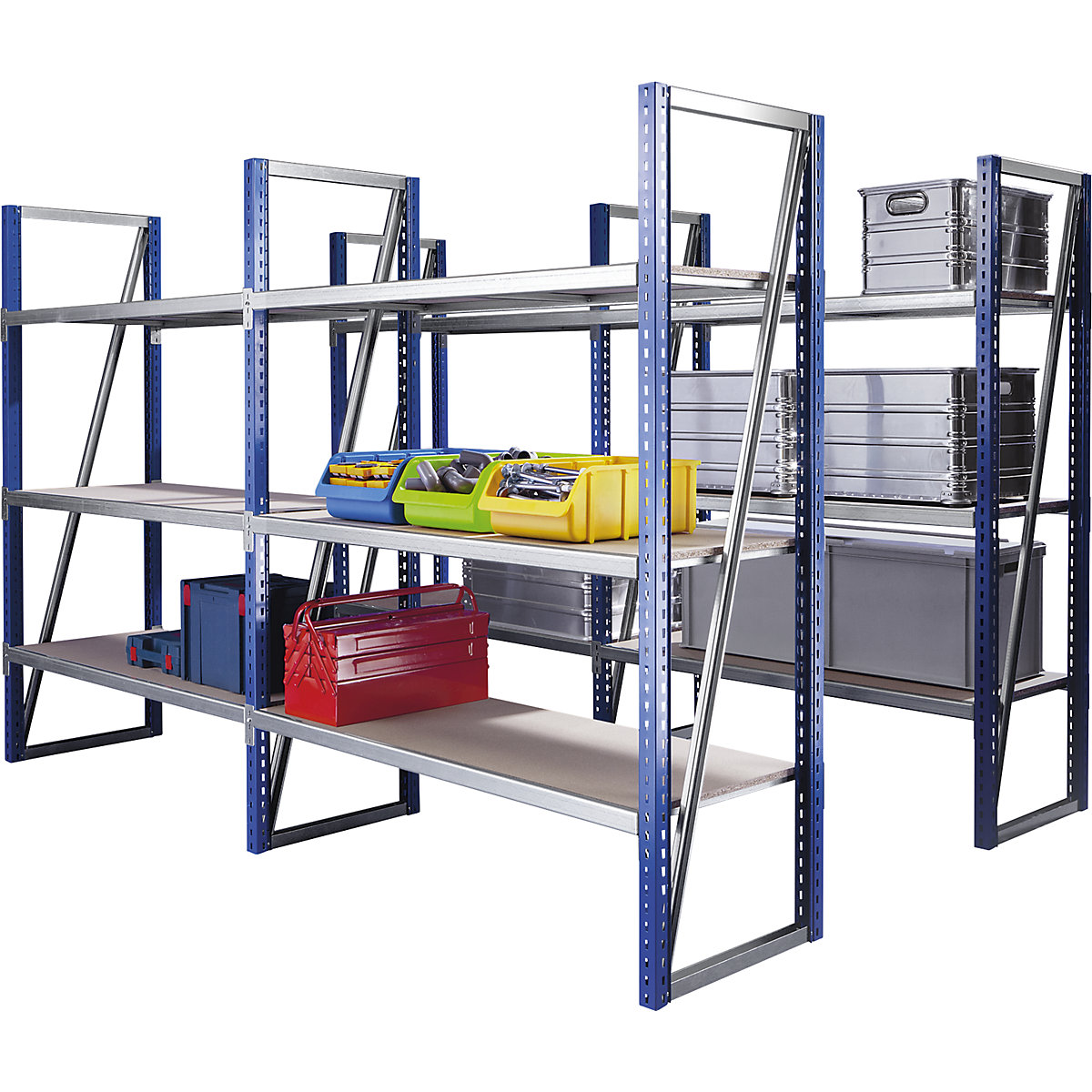 Wide span boltless shelf unit, shelf width 1500 mm – eurokraft pro (Product illustration 1)