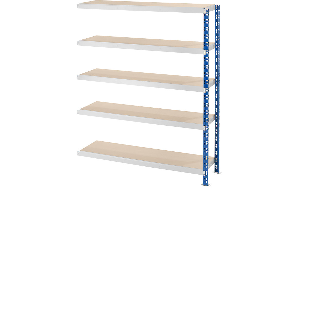 Wide span boltless shelf unit with chipboard shelves – eurokraft basic, depth 500 mm, extension shelf unit, HxW 1820 x 1525 mm